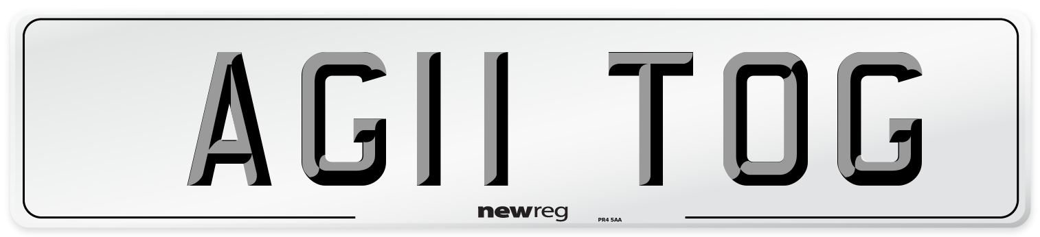 AG11 TOG Number Plate from New Reg